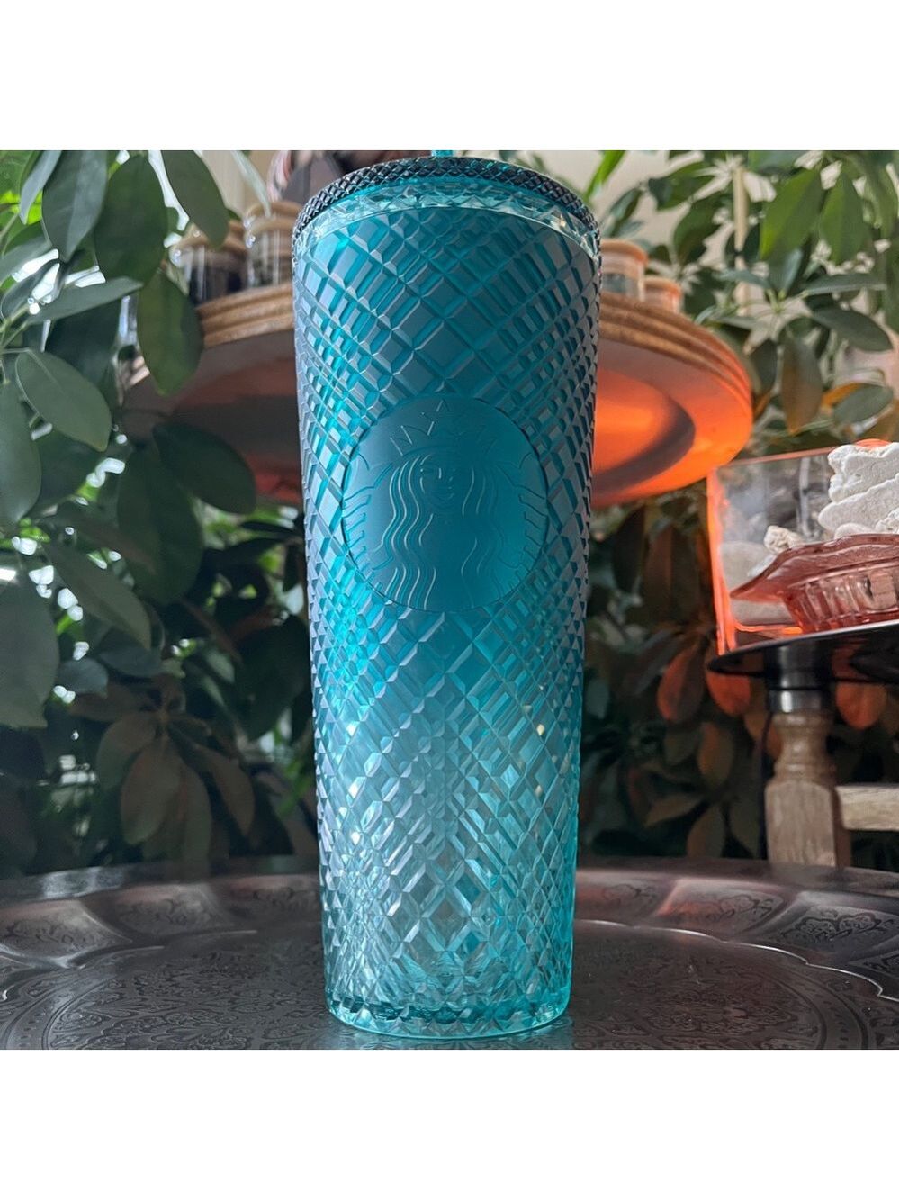 STARBUCKS 2023 24 oz Green Ombre Jeweled Tumbler - Picture 6 of 8